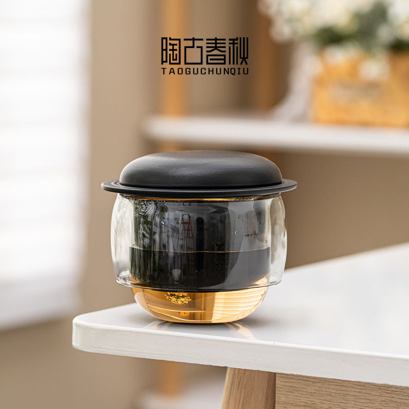创意飞碟双层玻璃泡茶杯