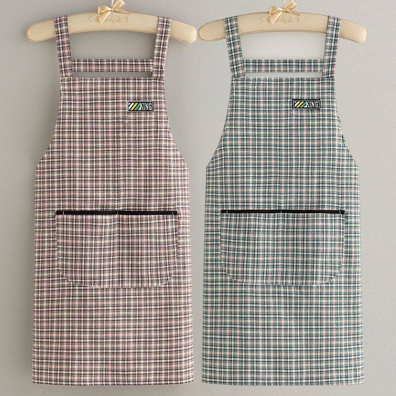 新款围裙女背带棉布透气厨房家用做饭围腰上班耐脏时尚防污工作服,家庭/个人清洁工具,围裙,淘宝优惠券,粉丝福利购,淘宝优惠卷