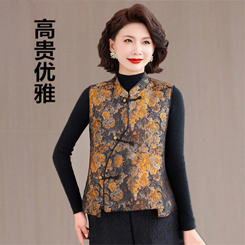 新中式国风立领马甲春冬新款高端时髦洋气加厚夹棉马夹背心女外搭