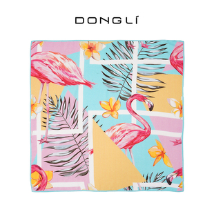 百搭薄款 东黎 85CM轻奢时尚 女士精纺印花方巾85 披肩4460 山羊绒