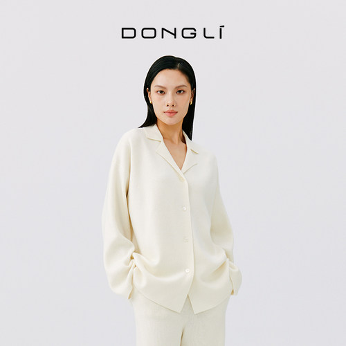 东黎24秋冬新款翻领羊绒开衫