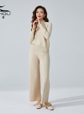 东黎山羊绒 女士全成型半高领显瘦打底衫无缝一体羊绒针织衫2594