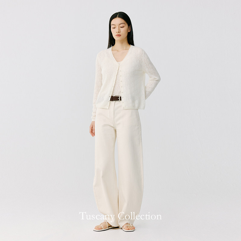 东黎托斯卡纳-月亮裤 2026女士春秋季显瘦百搭阔腿牛仔裤长裤4B07