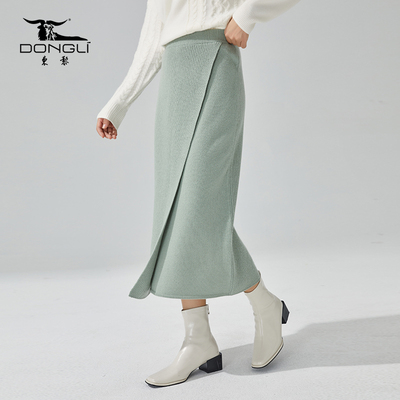 东黎廓形不规则长裙A字裙百搭