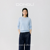 一朵晴 2025春夏新款 女士圆领七分袖 东黎托斯卡纳 针织套衫