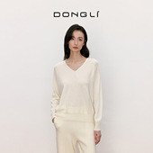 东黎山羊绒 热销3482 套衫 2024新款 秋冬羊绒V领女针织打底慵懒长袖