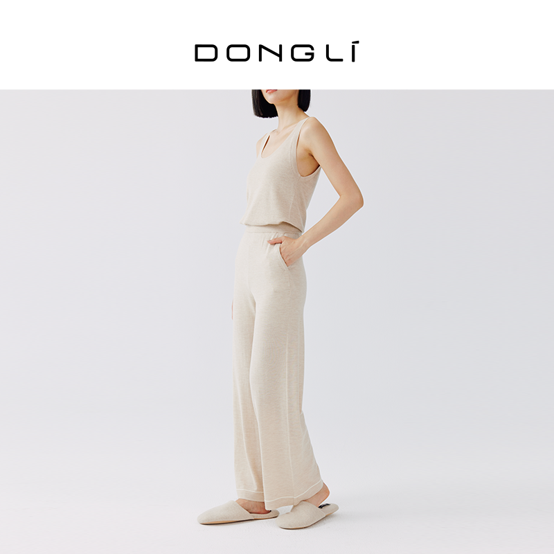 东黎秋冬新品女士针织阔腿裤