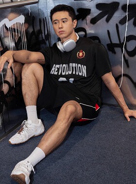 YOR网眼透气球衣美式字母印花凉感运动户外圆领短袖T恤