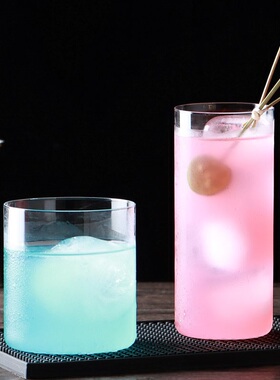 日式极简风超薄威士忌杯柯林杯酒吧古典金汤力杯鸡尾酒杯饮料杯子