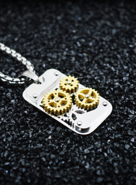 机械女士钛钢情侣日韩风挂件吊坠