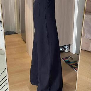 女显瘦阔腿裤 裤 子ins潮 胖mm黑色高级感垂感宽松bf慵懒风西装 大码