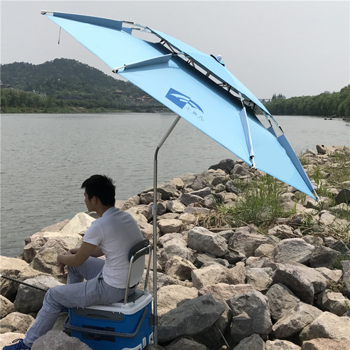 钓鱼伞2米双层万向防雨