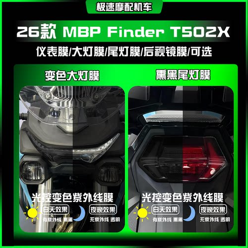 适用26款凯威MBP Finder T502X仪表大灯TPU透明贴膜摩托改装配件