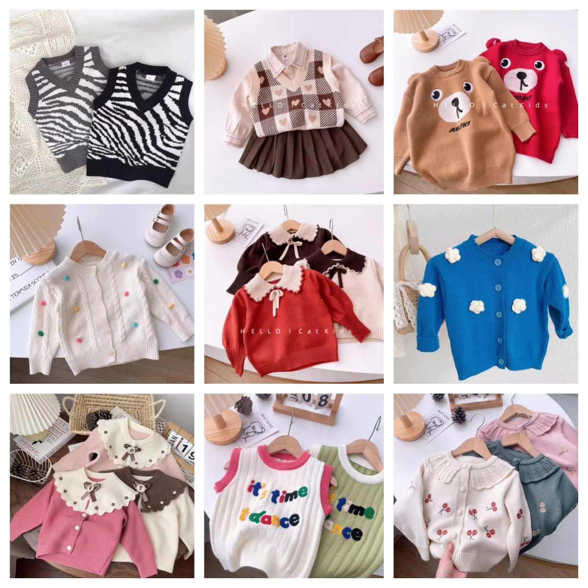 2024清仓不换退！春秋女童宝宝毛衣T恤打底衫针织衫马甲外套1上衣