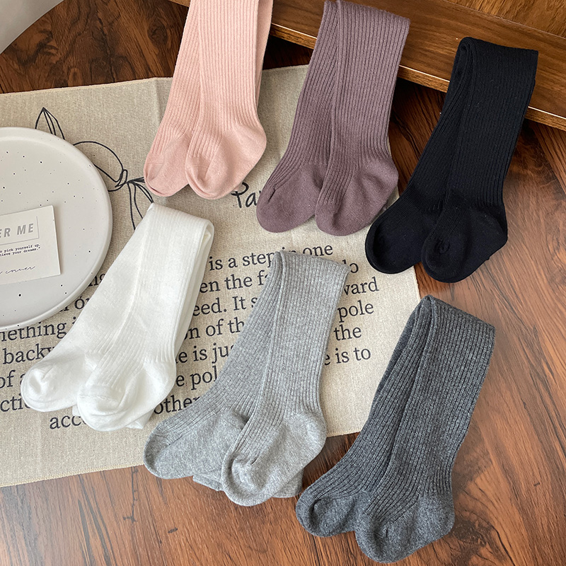 连袜裤0-6岁纯色婴幼儿打底坑条