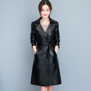 修身 2025秋季 时尚 海宁真皮皮衣女中长款 显瘦绵羊皮风衣外套潮 新款