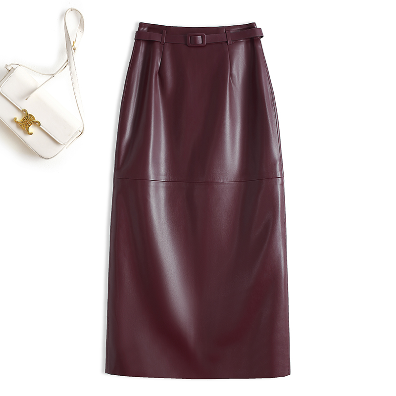 海宁真皮显瘦半身裙绵羊皮包臀裙