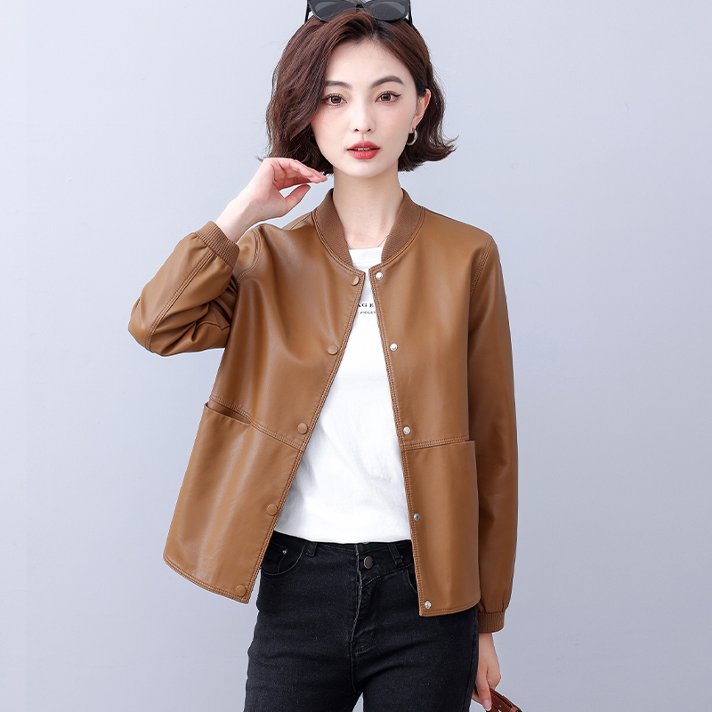 海宁真皮皮衣女短款羊皮夹克外套