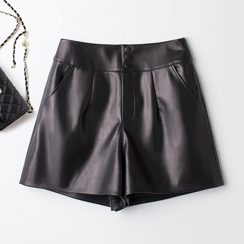 2025秋季新款海宁真皮皮裤女短裤高腰宽松阔腿a字外穿绵羊皮靴裤,女装/女士精品,休闲裤,淘宝优惠券,粉丝福利购,淘宝优惠卷