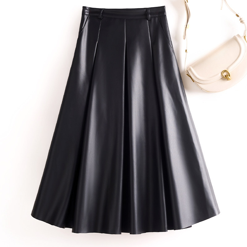 海宁真皮皮裙女中长款2025秋季新款时尚显瘦绵羊皮半身裙A字伞裙,女装/女士精品,半身裙,淘宝优惠券,粉丝福利购,淘宝优惠卷
