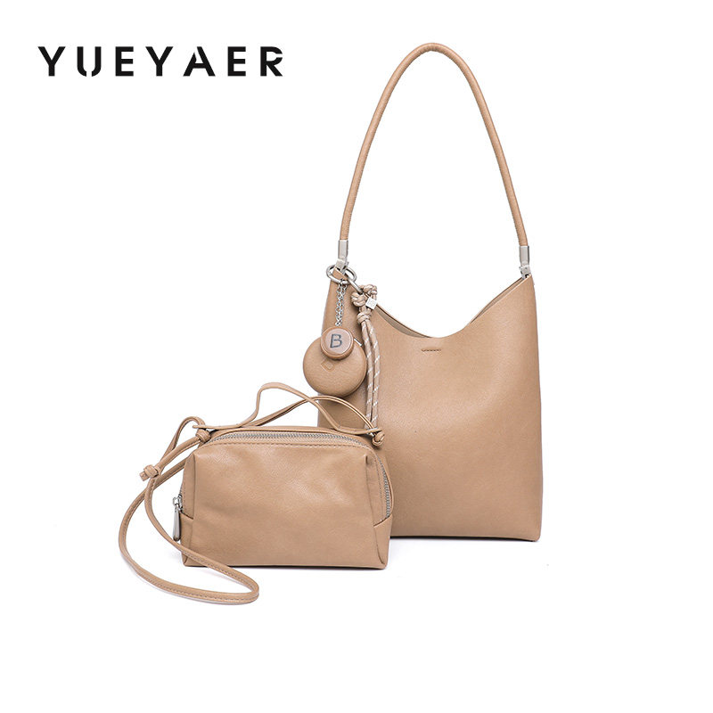 月芽儿简约女包水桶包高级质感大容量慵懒风通勤单肩斜挎包百搭潮