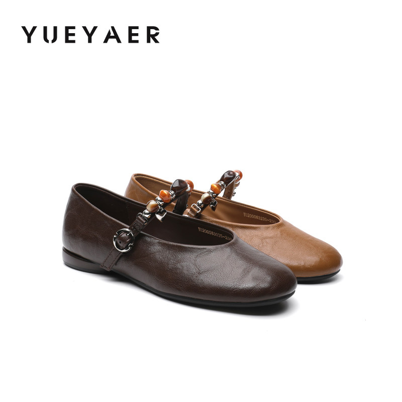 月芽儿玛丽珍鞋女2026新款春季复古浅口串珠一字带平底单鞋不累脚,女鞋,玛丽珍鞋,淘宝优惠券,粉丝福利购,淘宝优惠卷