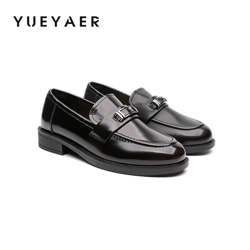 月芽儿2025秋季新款乐福鞋英伦一脚蹬百搭休闲圆头粗跟浅口小皮鞋,女鞋,乐福鞋（豆豆鞋）,淘宝优惠券,粉丝福利购,淘宝优惠卷