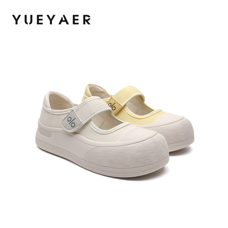 月芽儿2026春季新款魔术贴厚底玛丽珍鞋女圆头休闲鞋日常百搭单鞋,女鞋,玛丽珍鞋,淘宝优惠券,粉丝福利购,淘宝优惠卷