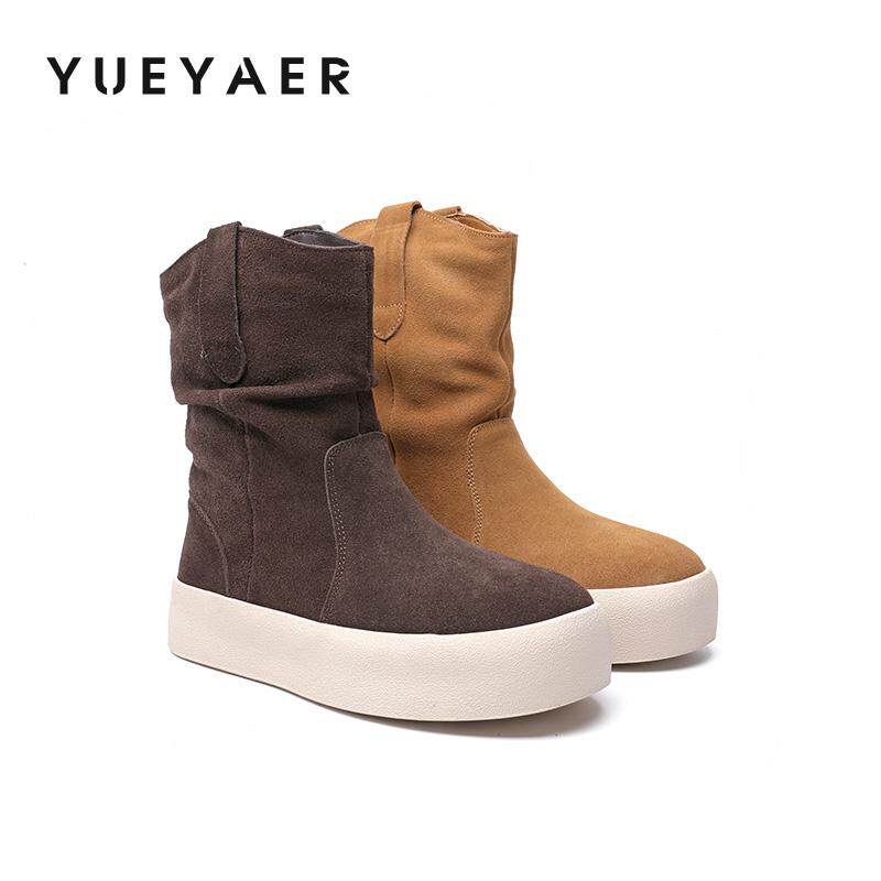 月芽儿绒面棉鞋冬季新款加绒鞋雪地靴时尚厚底复古保暖靴子女,女鞋,时尚雪地靴,淘宝优惠券,粉丝福利购,淘宝优惠卷