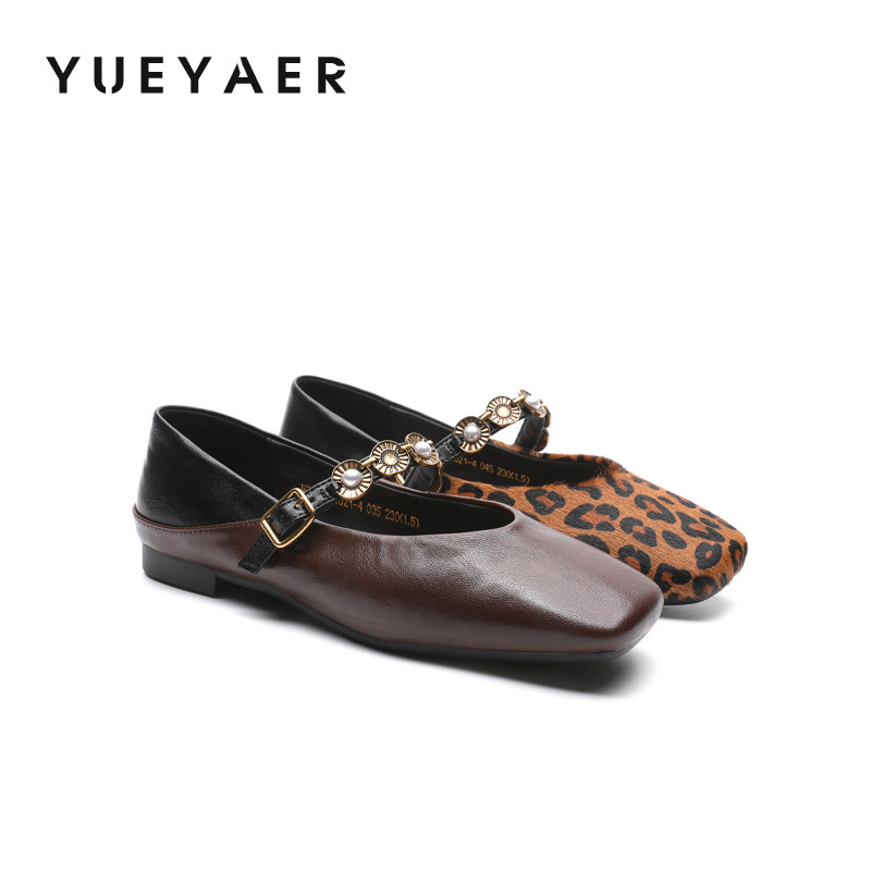 月芽儿复古豹纹玛丽珍鞋女2026春季新款一字扣带平底女鞋通勤单鞋,女鞋,玛丽珍鞋,淘宝优惠券,粉丝福利购,淘宝优惠卷