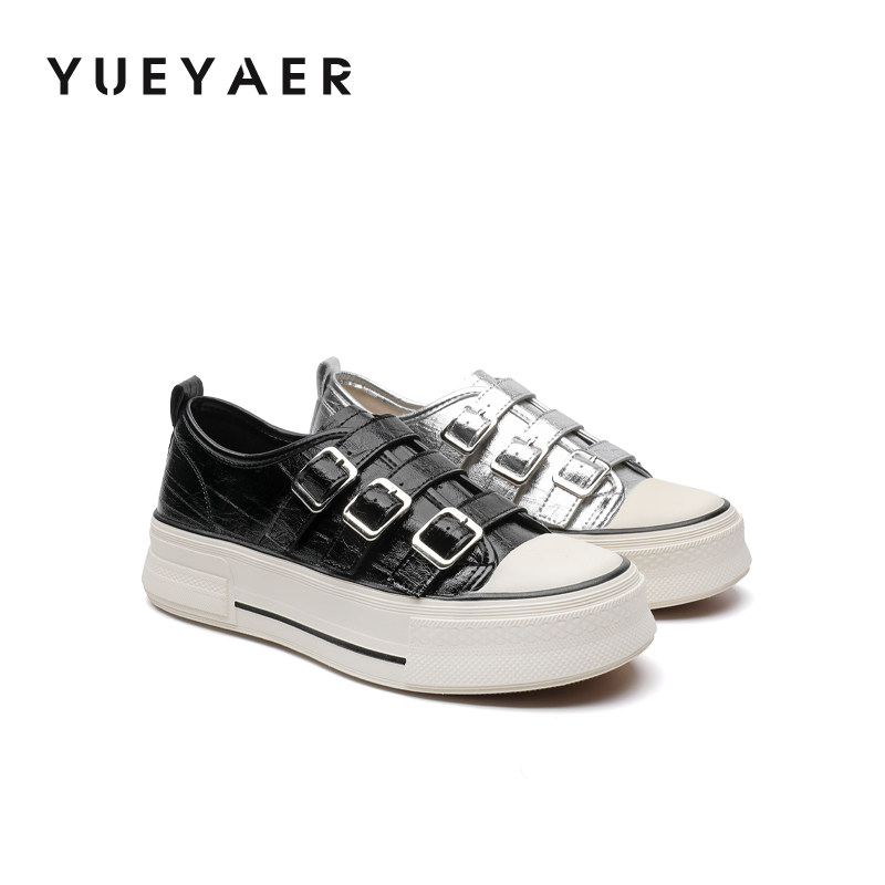 月芽儿低帮板鞋女2026春季新款休闲鞋学生百搭厚底增高运动休闲鞋,女鞋,时尚休闲鞋,淘宝优惠券,粉丝福利购,淘宝优惠卷