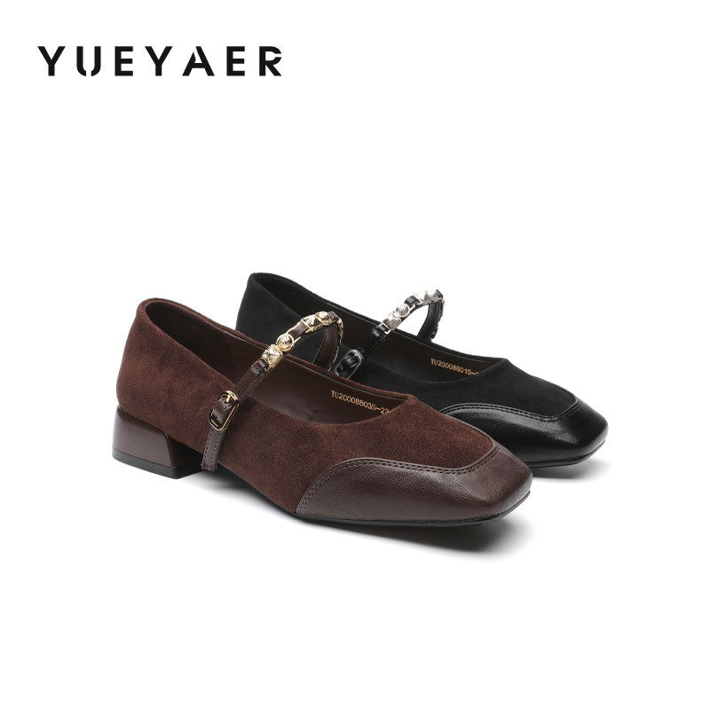 月芽儿小香风玛丽珍鞋女2026春新款百搭复古搭扣懒人粗跟拼接单鞋,女鞋,玛丽珍鞋,淘宝优惠券,粉丝福利购,淘宝优惠卷