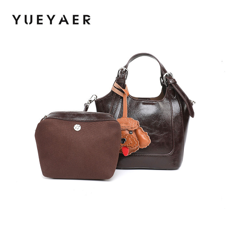 月芽儿2025新款高级质感简约手提包女水桶包包时尚复古单肩斜挎包,箱包皮具/热销女包/男包,通用款女包,淘宝优惠券,粉丝福利购,淘宝优惠卷