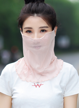 真丝桑蚕丝古风防晒遮阳面纱围脖
