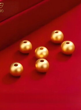 【Chryso】壹999足金小金珠子古法3D硬金圆珠DIY转运珠手链首饰S
