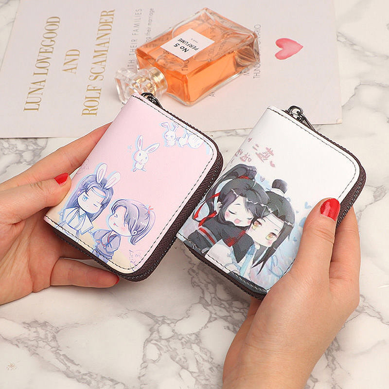 新款卡通卡包女可爱小巧多卡位魔道祖师信用卡套学生拉链零钱包