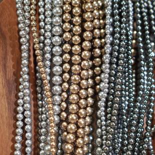 施家平替616灰色295咖617大溪地黑5810珍珠串珠水晶仿珍珠1条