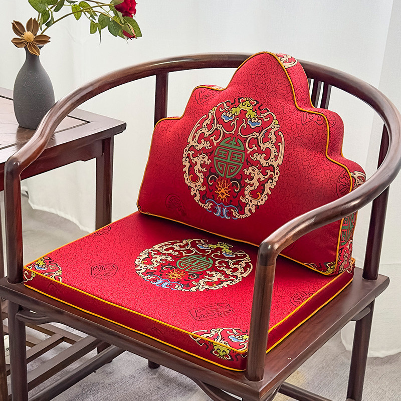 靠山枕云朵枕中式绸缎办公室椅子靠背坐垫沙发垫可拆洗防滑可定制,居家布艺,椅垫,淘宝优惠券,粉丝福利购,淘宝优惠卷
