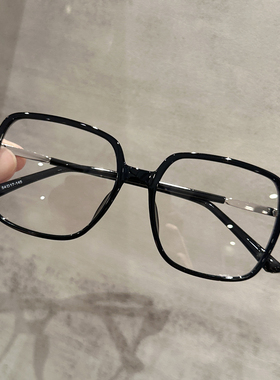 韩版大框简约方形光学眼镜女可配近视度数素颜神器眼睛镜架显脸小