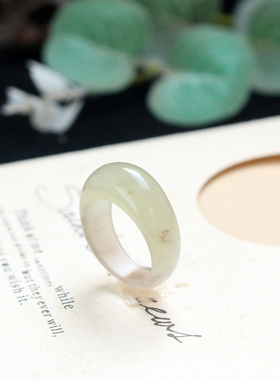 原创和田玉烟紫馒头戒指