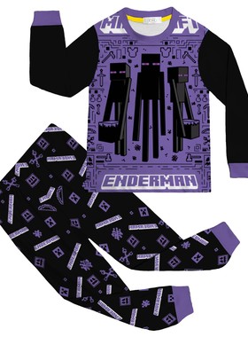 新款长袖 我的世界-Minecraft 中大童家居服 长袖+裤子套装81158