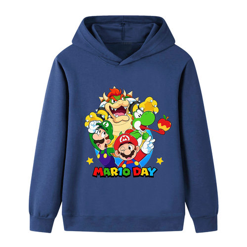 超级马里奥/Super Mario印花图案儿童男女孩连帽衫卫衣B1497