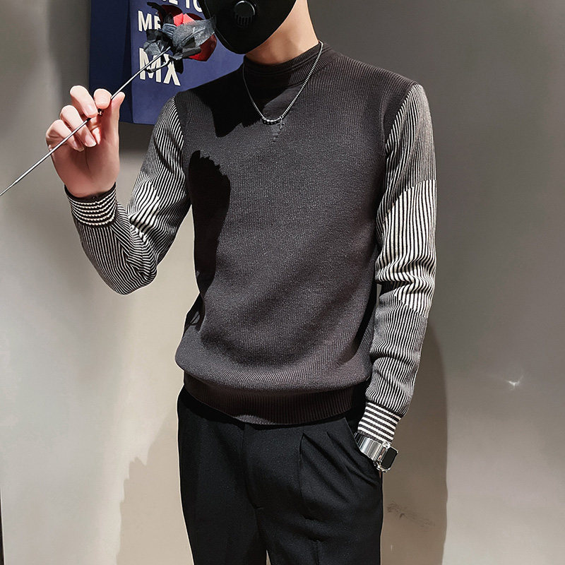 秋冬季假两件毛衣男士百搭韩版潮流外套线衣服休闲保暖长袖针织衫