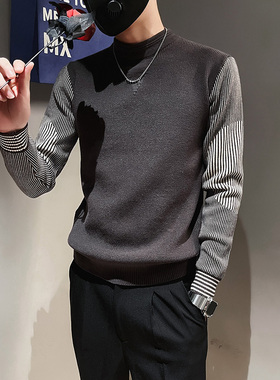 秋冬季假两件毛衣男士百搭韩版潮流外套线衣服休闲保暖长袖针织衫