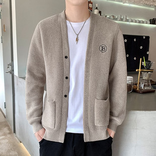 毛衣男装 春秋款 潮流外套休闲商务雪尼尔开衫 男士 线衣冬 潮牌针织衫