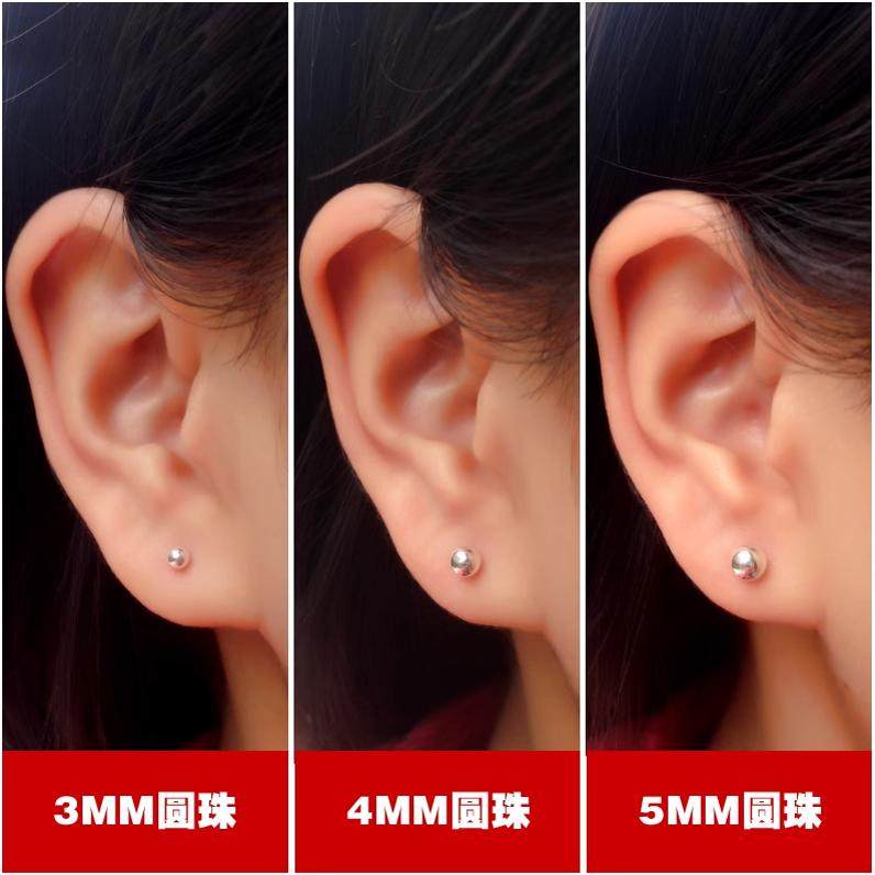 睡觉不用摘的耳钉女S999纯银豆豆养耳骨钉银针防过敏足银耳棒耳棍,饰品/流行首饰/时尚饰品新,耳钉,淘宝优惠券,粉丝福利购,淘宝优惠卷