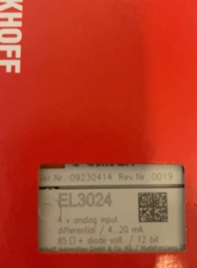 议价：倍福EL3024全新原装正品，4路模拟输入，4-20mA差分