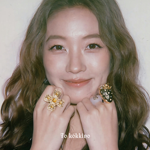 Dare买手店 tokokkino正品 经典蝴蝶结戒指复古原创小众金色首饰