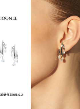 Dare买手店 Boonee 金属不规则水滴宝石吊坠耳环小众原创设计首饰