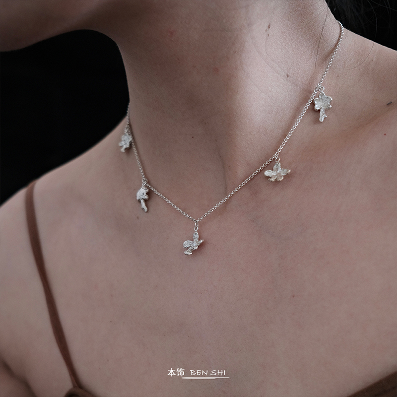 Dare买手店 本饰benshi 四季花园项链纯银复古手工做旧饰品首饰女